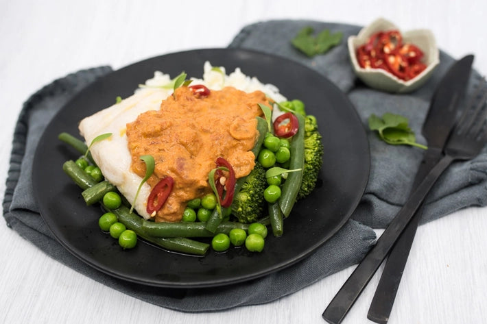 Thai Red Fish Curry with Seasonal Vegetables