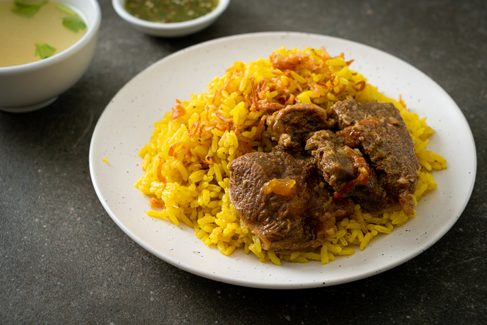 Indian Beef Curry with Saffron Rice